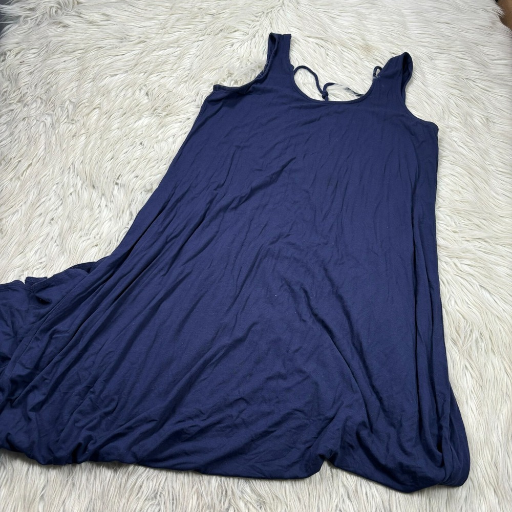 Eileen Fisher Women's S Navy Jersey Stretch Knit‎ Strappy Back Maxi Dress